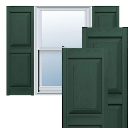 14.75 In. W X 55 In. H Builders Edge, Two Equal Panels, Raised Panel Shutters, 122 - Midnight Green